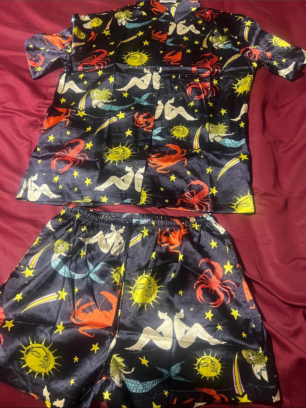 Black Celestial Mermaid Pajama Set